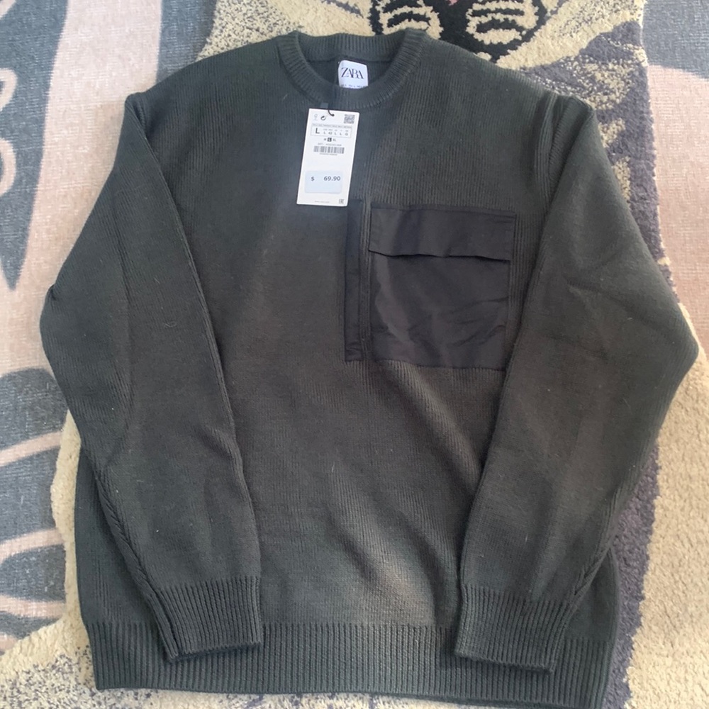 Zara large front pocket sweater